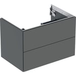 Mueble bajo Geberit serie ONE para lavabo, con dos cajones: Ancho de lavabo=75cm, Lava, Cubierto mate